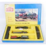 2019 Hornby Dublo 2-rail 2-6-4 tank goods set, BR 80033 loco (E), with four wagons (E) and track,