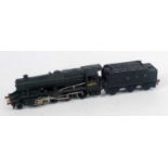 Two Hornby Dublo locos: 2-8-0 48073 tender overpainted 'LNER' and 2-6-4 tank overpainted green,