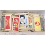 17 Hornby hoardings, cream, wide assortment of adverts (G)