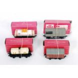 Four Hornby Dublo Super Detail wagons export versions, all boxes with export labels: 4857 UD tank