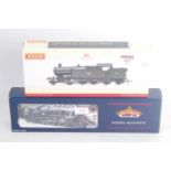 Two tank locos: Hornby R3128 BR black class 72XX 2-8-2 (box is printed 2-8-0)(M-BM); with Bachmann