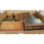 One box containing a quantity of mainly 18th and 19th century leather bound volumes, mixed subjects