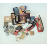 A collection of assorted pocket cigarette lighters to include boxed Ronson Standard, Lighting