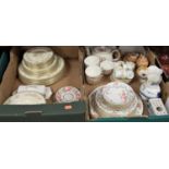 Two boxes of mixed table ceramics to include Minton Jasmine pattern part dinner service, early