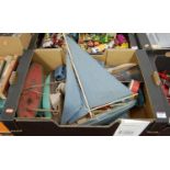 One tray containing a quantity of mixed tinplate and wooden toys, to include three various star