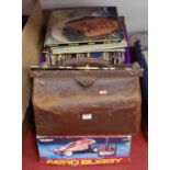 A collection of mixed items, to include vintage leather doctors bag, Aerobuggy radio controlled car,