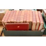 13 volumes of The Great War by HW Wilson quarter bound in red leather