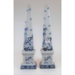 A pair of reproduction Chinese crackle glaze obelisk