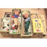 A collection of boxed Pelham Puppets to include Hansel & Gretel, Small Witch, Bengo, Baby Bear,