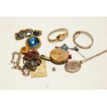 A small quantity of costume jewellery, to include silver hinged bangle, F. Felca lady's mechanical