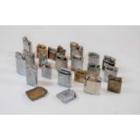 A collection of assorted pocket cigarette lighters to include a Supersnap with enamelled crest of