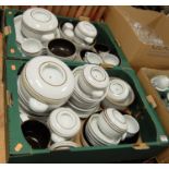 Two boxes containing a Denby white glazed stoneware part dinner serviceCondition report: Some