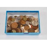 A small collection of miscellaneous coinage to include 1965 USA half dollar, Churchill Crowns,