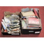 Two boxes of ephemera to include modern postcards, Ordnance Survey and other maps etc