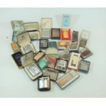A large collection of assorted pocket cigarette lighters to include Rubicon Congress, boxed White