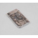 An Edwardian silver and engraved calling card case, 1.3oz, 8.5cm