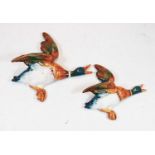 Two Beswick wall mounted flying duck figures, impressed Beswick England verso 596, numbers 3 and