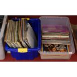 Two boxes of assorted popular LPs, to include compilation examples etc