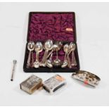 A collection of miscellaneous items to include late Victorian white metal propelling pen with