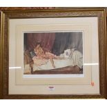 William Russell Flint, Cecelia and her studies, studio portrait, reproduction limited edition