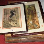 Assorted pictures and prints, to include Heaton Cooper - stone cottages print