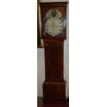 An early 19th century mahogany long case clock, the repainted arch dial signed Houston, with