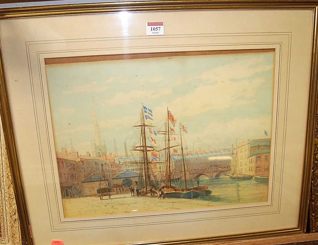 Alfred Oliver Townsend (1846-1917) - harbour scene, watercolour, signed lower left (Note: with