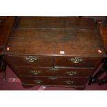 A 19th century provincial oak chest of two short over two long graduated drawers, w.80cmCondition