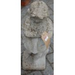 A reconstituted stone garden figure of a standing young girl, height 60cm