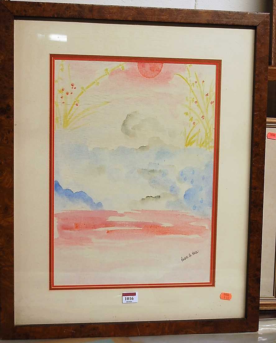 P.M. Ross - Untitled, watercolour wash, signed lower right, 44 x 33cm