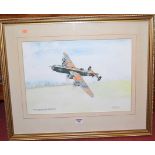 J. Lyon - Handley Page, Halifax, B.III, watercolour, signed and dated 1990 lower right, 34 x 48cm