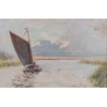 (George) Parsons Norman (1840-1914) - A Norfolk wherry boat, watercolour, signed and dated 1886