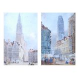 *Attributed to George Pyne (1800-1884) - Pair; Antwerp and Rouen, watercolours, 15 x 10cmCondition