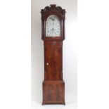 J Taylor of Liverpool - an early 19th century mahogany longcase clock, the hood having vere eglise