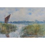 (George) Parsons Norman (1840-1914) - A Broadland landscape, watercolour with body colour, signed