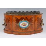 A 19th century French kingwood, rosewood and gilt metal mounted table jardiniere, of shaped oval