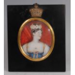 After George Dawe (1781-1829) - Portrait miniature of HRH Princess Charlotte Augusta of Wales 1796-