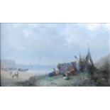Edward Robert Smythe (1810-1899) - Waiting for the catch, oil on canvas, 24 x 42cm