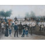 *Edouard Detaille (1848-1912) - Marching flute band, watercolour and gouache, signed "Fac Simile D'