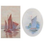 (George) Parsons Norman (1840-1914) - Wherry boats at sunset, watercolour, signed lower left, 26 x