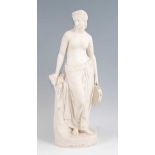 A Copeland Parian figure 'The dancing girl reposing', mid-19th century, modelled by W Calder