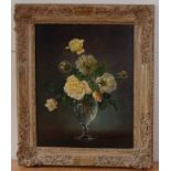 Cecil Kennedy (1905-1997) - Still life with white roses in a glass vase, oil on canvas, signed lower