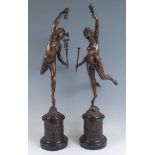 After Jean de Boulogne, known as Gianbologna (1529-1608) - a pair of patinated bronze models of
