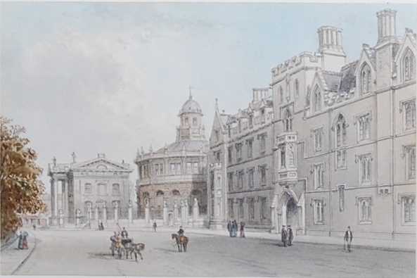 19th century English school - a set of twelve topographical views of Oxford landmarks, - Image 6 of 13