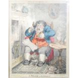 *George Cruikshank (1792-1878) after James Gillray (1756-1815) - A pinch of Cephalic, etching,