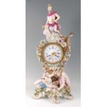 A 19th century Meissen porcelain 'Prometheus' mantel clock, of impressive proportions, the case
