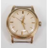 A gent's Omega 14ct gold cased automatic wristwatch, having a signed champagne dial, baton