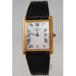 A gent's vintage Jaeger LeCoultre 18ct gold dress watch, having signed white enamel dial with