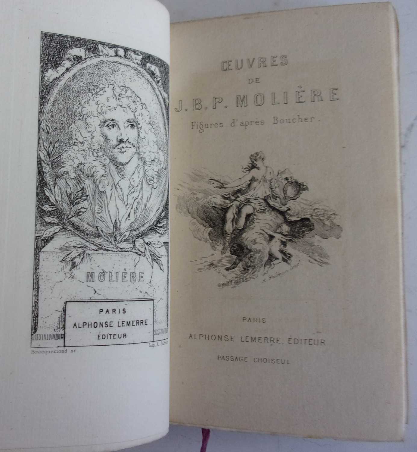 Les Oeuvres De Moliere. Alphonse Lemerre, Paris nd. Presented in 9 full leather bindings (8 vols - Image 2 of 3