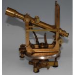 A late 19th century French Auto-Reducteur theodolite, having telescopic lens mounted on a circular